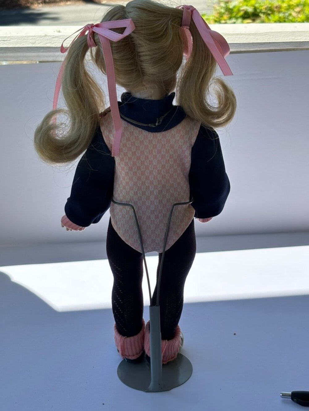 Vintage 1985 Boots Tyner Design Porcelain Doll Blonde Pigtails Retro 80s Workout - Picture 2 of 6